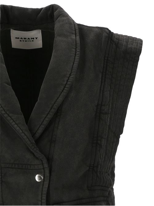 Faded black cotton vest MARANT ETOILE | VE0345FAB1M02E02FK